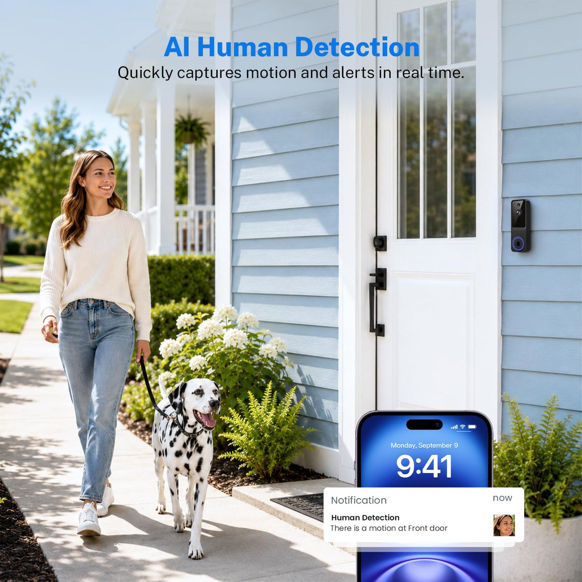 ByteBlaz wireless doorbell with included indoor chime receiver