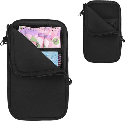 Klawdsky Tampon Holder for Purse front view black waterproof pouch
