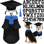 Huhumy 5 Pcs Dog Graduation Costume Set Include 2026 Pet Graduation Gown with Stole Puppy Grad Cap Lensless Glasses DIY Letter Stickers for Dogs Cats Holiday Costume Accessory(Black Yellow,S) - Image 9