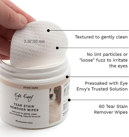 Authentic Eye Envy pet stain remover wipes for Shih Tzus and Bulldogs