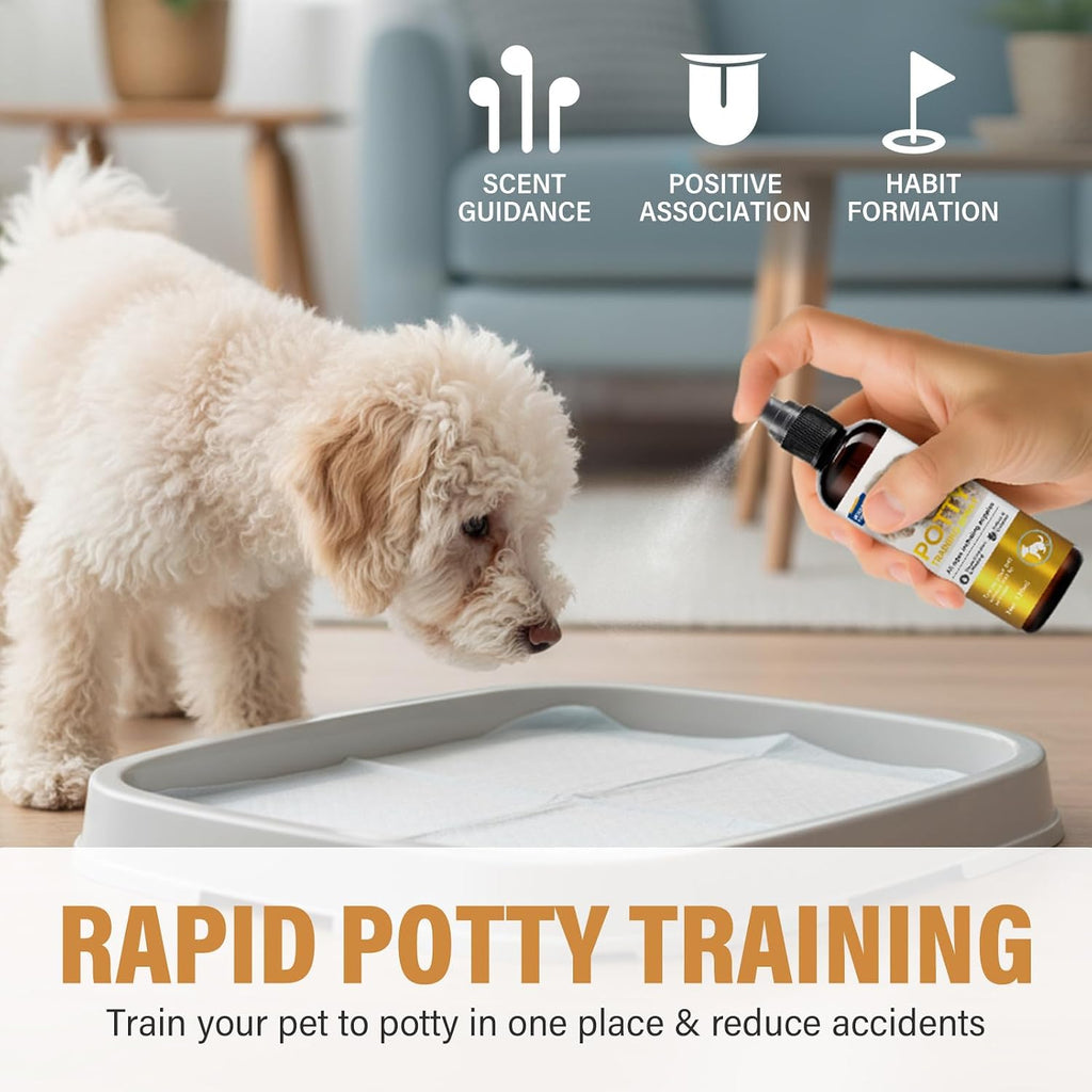 Natural dog attractant spray liquid showing premium packaging design for Indian pet care