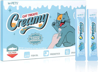 M-PETS Creamy Lickable Cat Treats - 4 Flavor Variety Pack, 20 Tubes of Healthy Squeeze Up Snacks with Functional Nutrients for Hydration, Skin & Coat, and Digestive Health - Grain Free, High Protein - Image 9