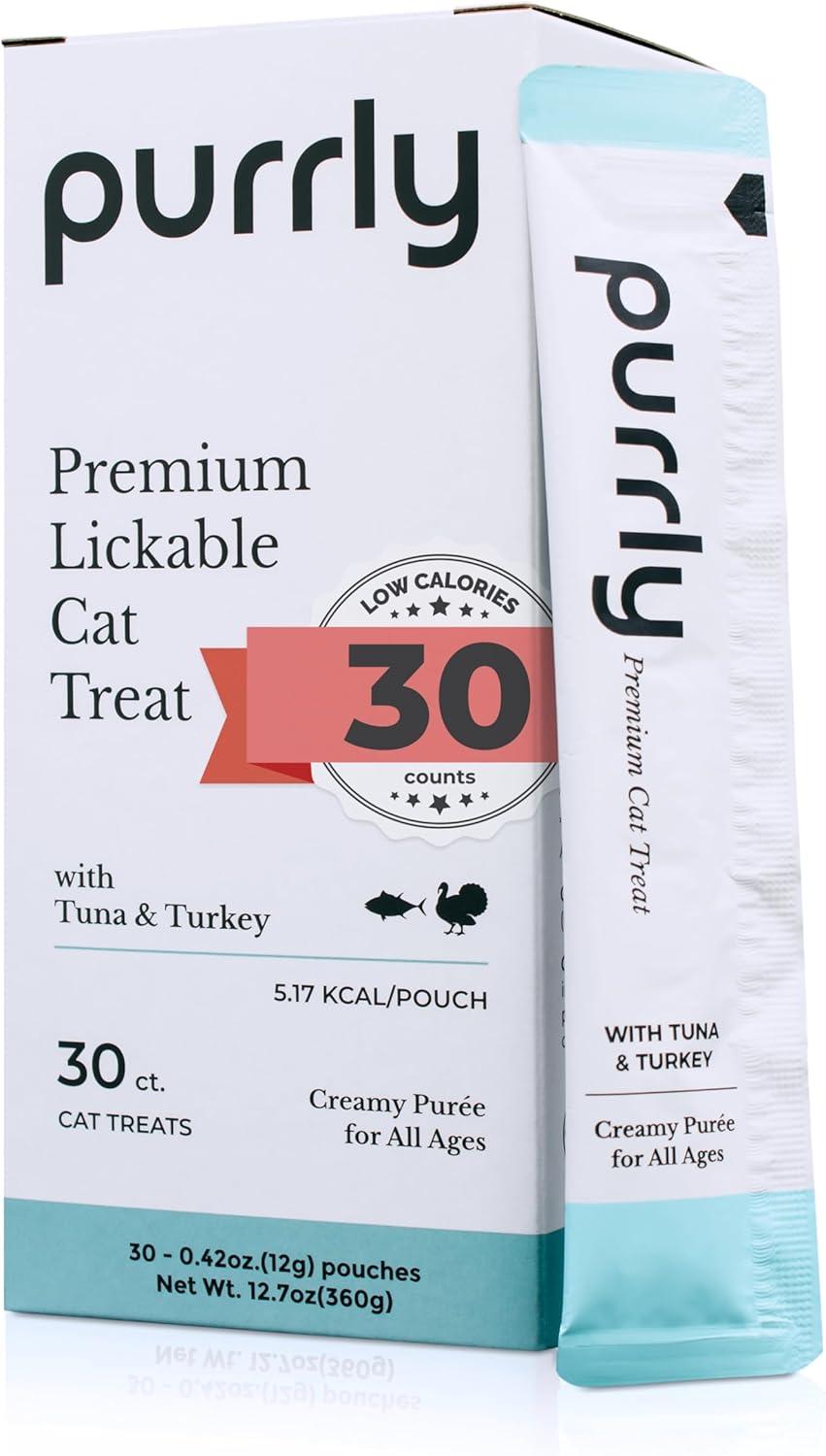 Purrly Squeezable Cat Treats Wet Healthy Interactive Hydrating Human-Grade Tuna & Salmon with Omega-3 & 6 for Skin & Coat (30 Count) Lickable Creamy Puree Topper Wild-Caught No-Artificial-Additives - Image 10