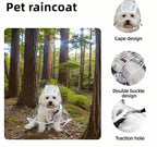 Bubble-Fly transparent pet raincoat side profile showing the hidden leash hole feature