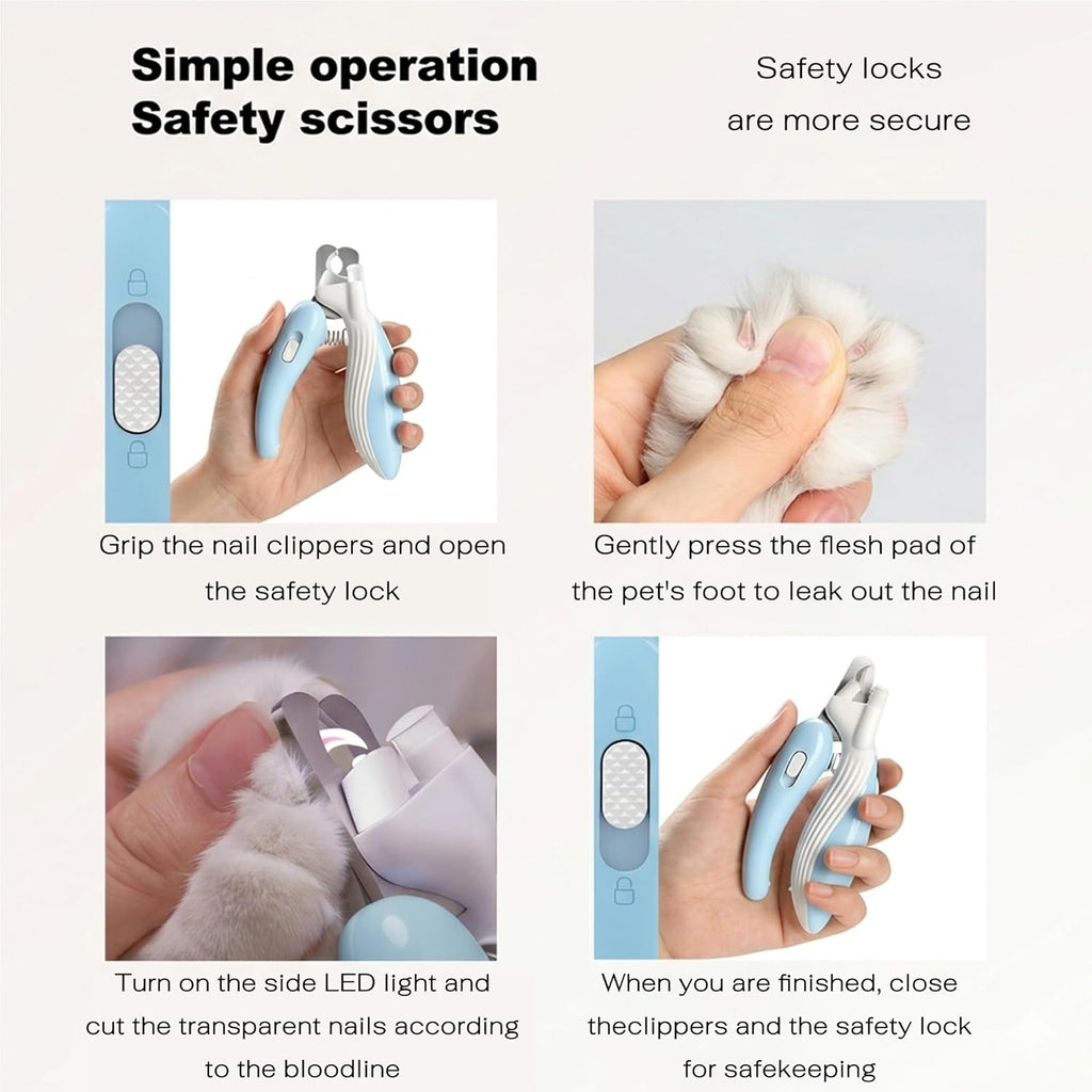 SHAOMABA non-slip grip pet claw trimmer showcasing the comfortable handle design.