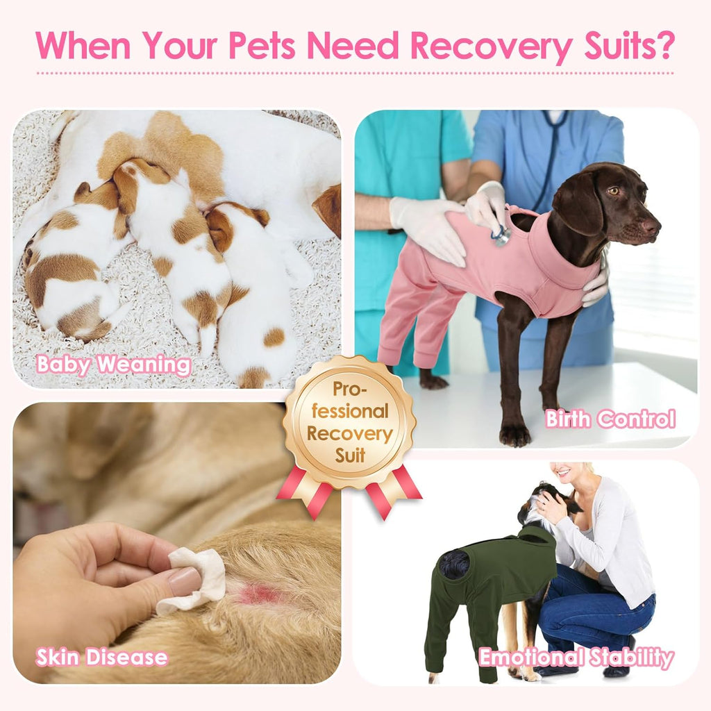 KOESON pink post operative dog clothing for anti licking and scratching protection
