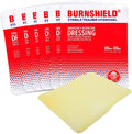 Burnshield Sterile Trauma Hydrogel Burn Dressing front packaging for emergency first aid.