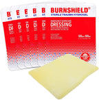 Burnshield Sterile Trauma Hydrogel Burn Dressing front packaging for emergency first aid.