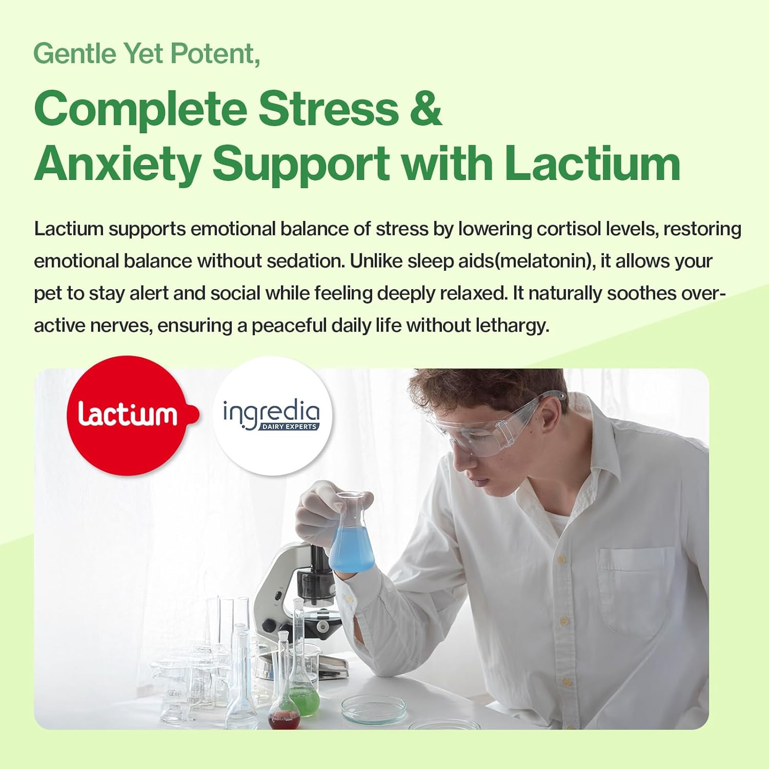Natural stress and anxiety relief gel with L-Tryptophan for feline behavioral control