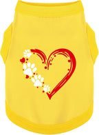 Paiaite yellow sleeveless cotton dog shirt front view
