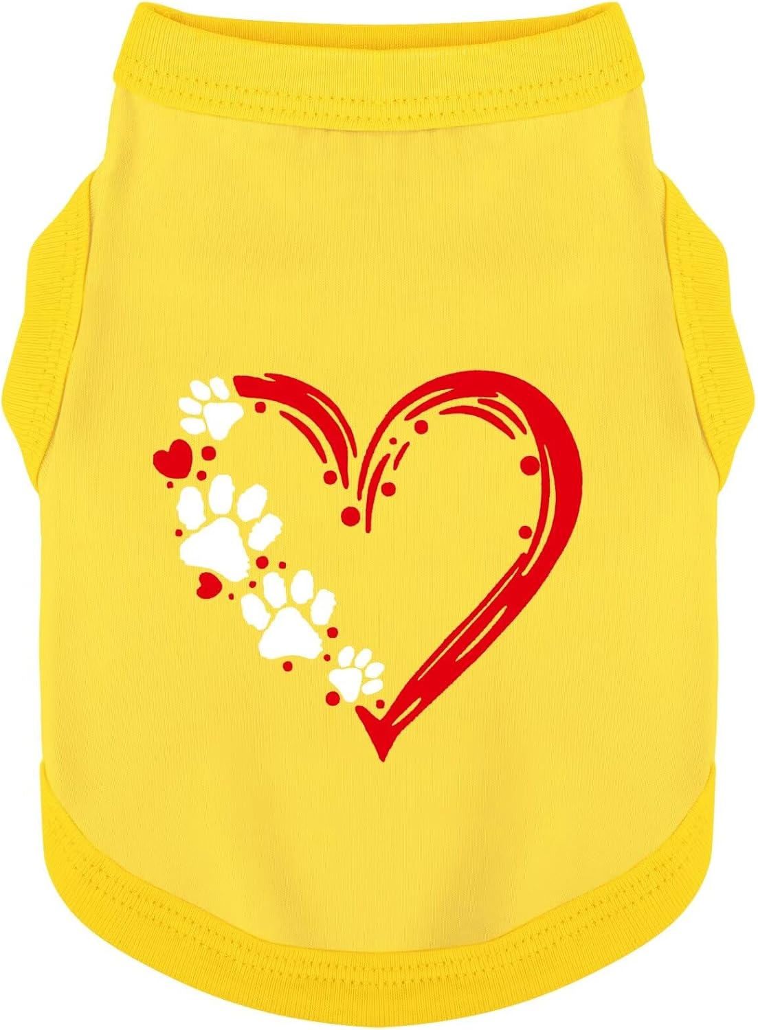 Paiaite yellow sleeveless cotton dog shirt front view