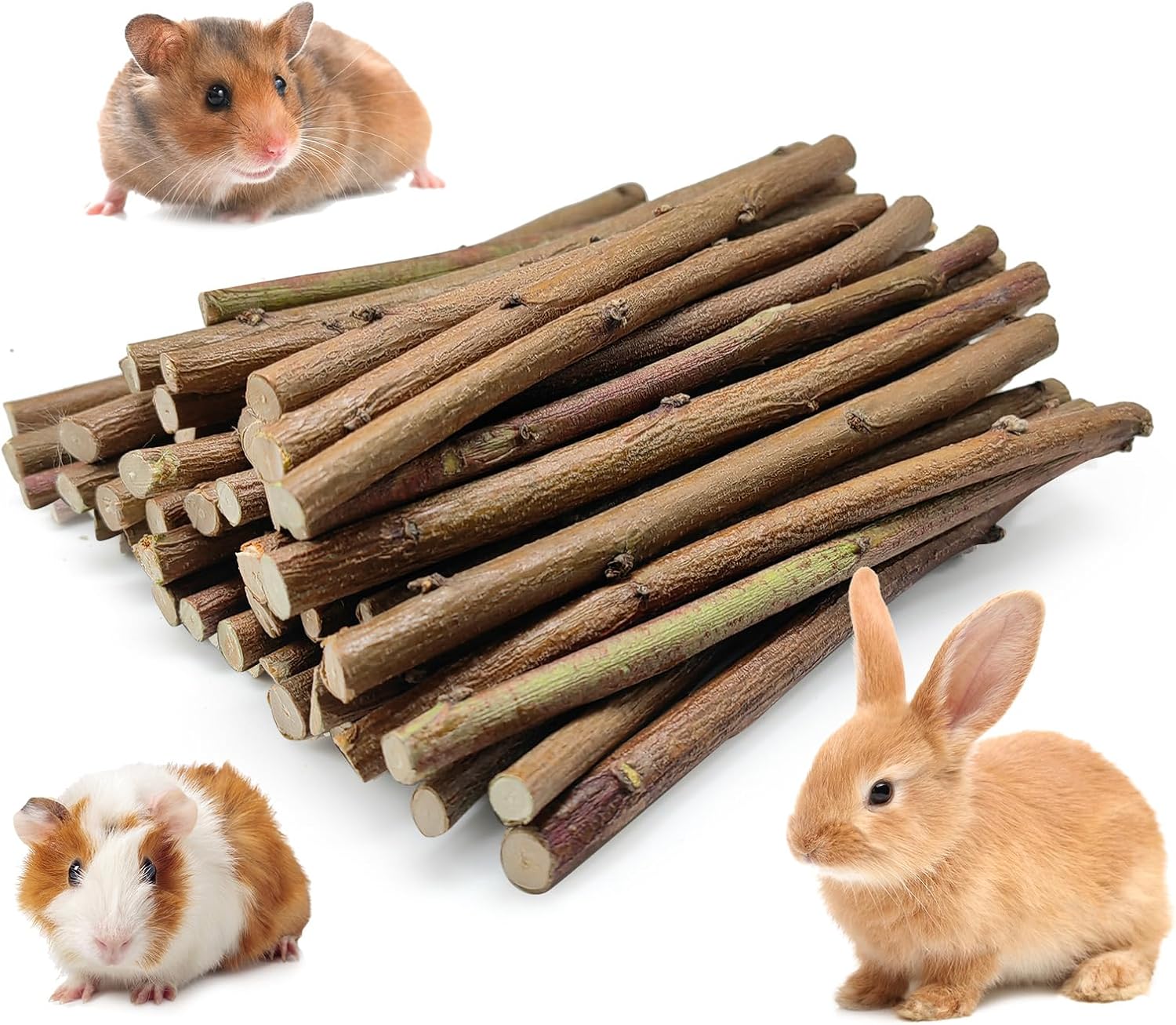 Jorewood 33 Pcs Rabbit Chew Sticks, Rabbit, Guinea Pig Toys, Natural Timothy Grass Molar Teeth Stick, Mixing Flowers Chewing Toy, Small Animals Treats - Image 10