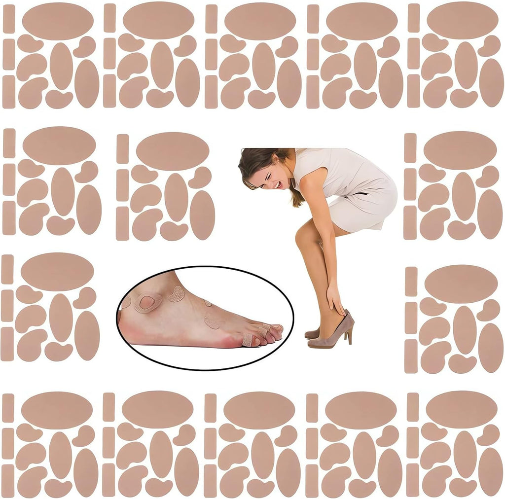 Aivees.Dream Moleskin for feet blisters front view kit showing multiple pre-cut shapes