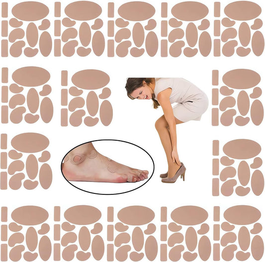Aivees.Dream Moleskin for feet blisters front view kit showing multiple pre-cut shapes