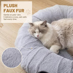 Grey forty-seven inch pet tunnel bed for indoor cats and rabbits