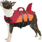Queenmore shark dog life jacket front view high buoyancy small dog vest