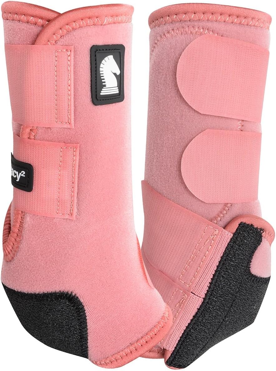Underneath view of the flexible elastic reinforcement structure on premium equine splint boots.