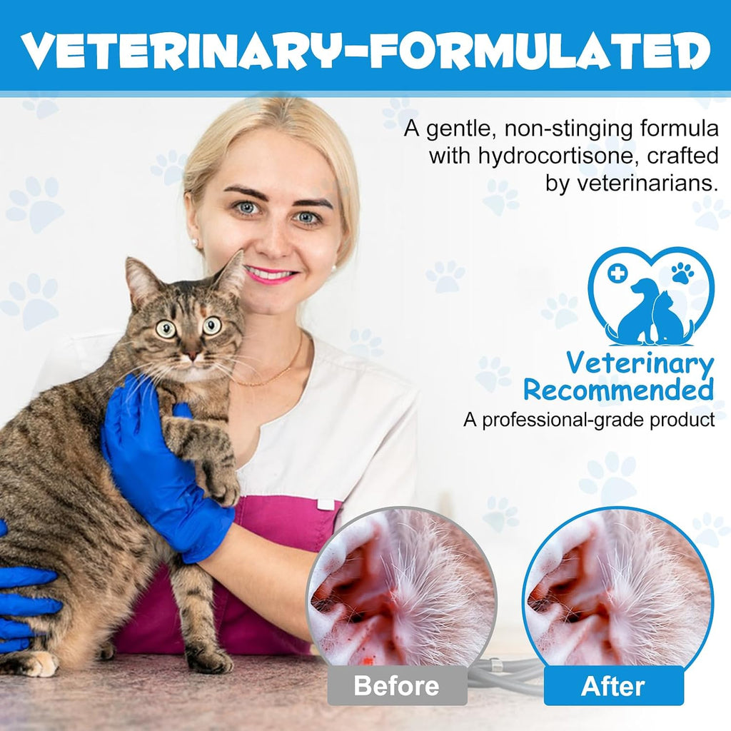Ear Mite Treatment for Dogs & Cats - Fast-Acting Itch Relief & Cleaner, Vet-Recommended Formula with Soothing Aloe Vera, Cleaner on Contact & Soothes Itching, Gentle Ear Cleaning Solution, 0.75 fl oz - Image 9