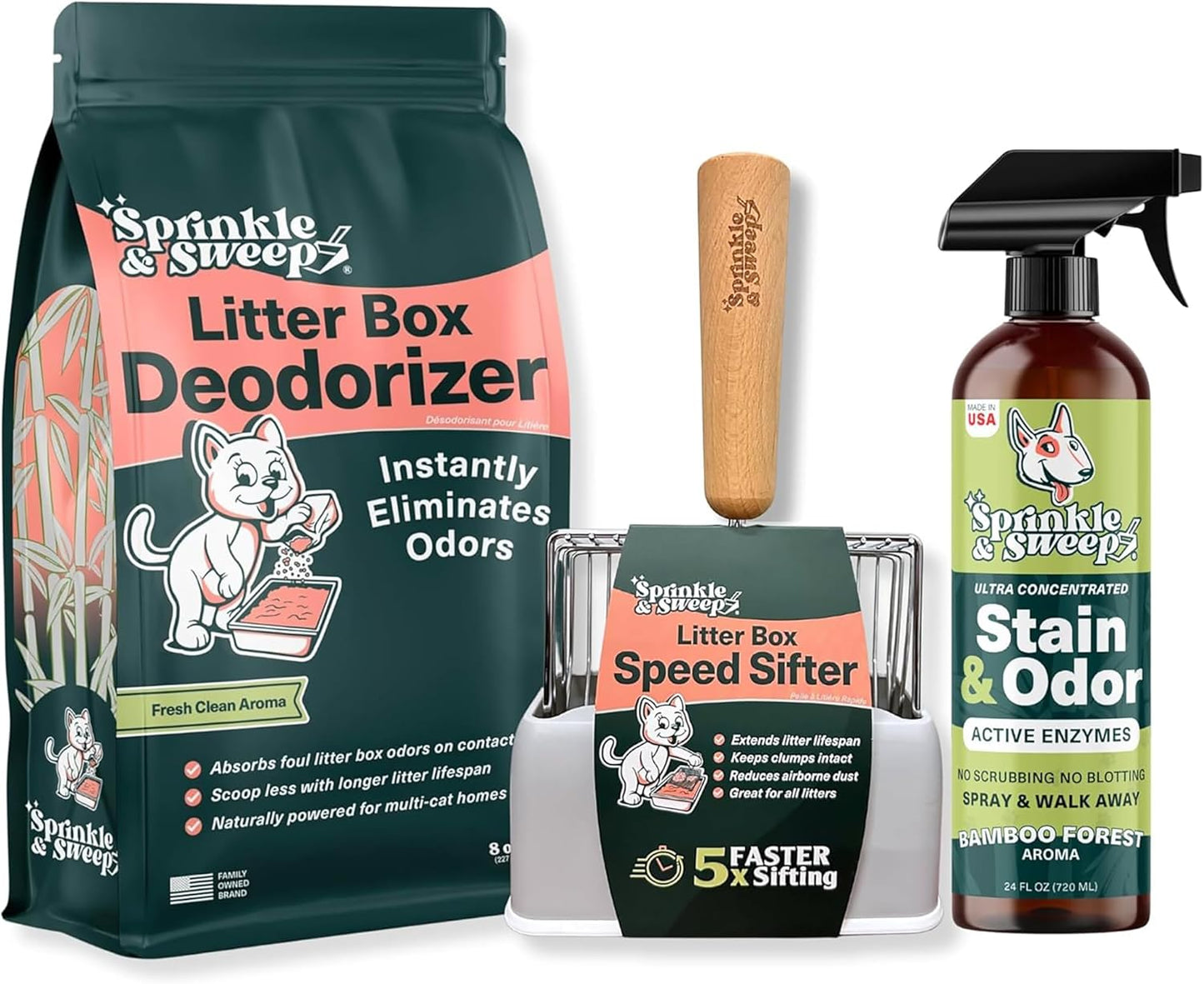 Sprinkle & Sweep: Litter Box Deodorizer - 8oz Bag - Cat & Kitten Home Odor Neutralizer, Ultra-Absorbent Formula, Non-Toxic & Safe, Pet Smell Control - Image 11
