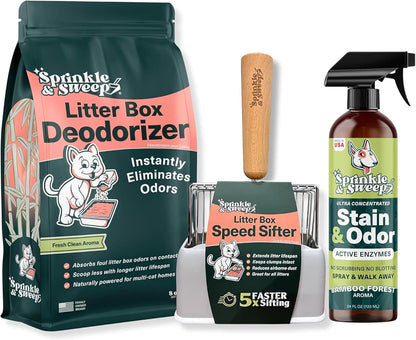 Sprinkle & Sweep: Litter Box Deodorizer - 8oz Bag - Cat & Kitten Home Odor Neutralizer, Ultra-Absorbent Formula, Non-Toxic & Safe, Pet Smell Control - Image 11