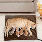 Namotek brown rectangular heated pet mat showing three layer protection