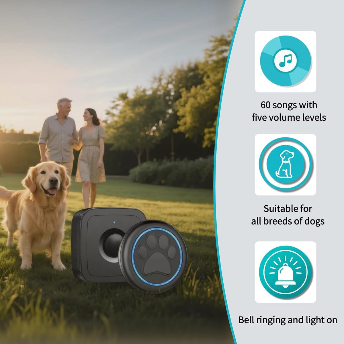 Sonew pet training doorbell with two waterproof buttons