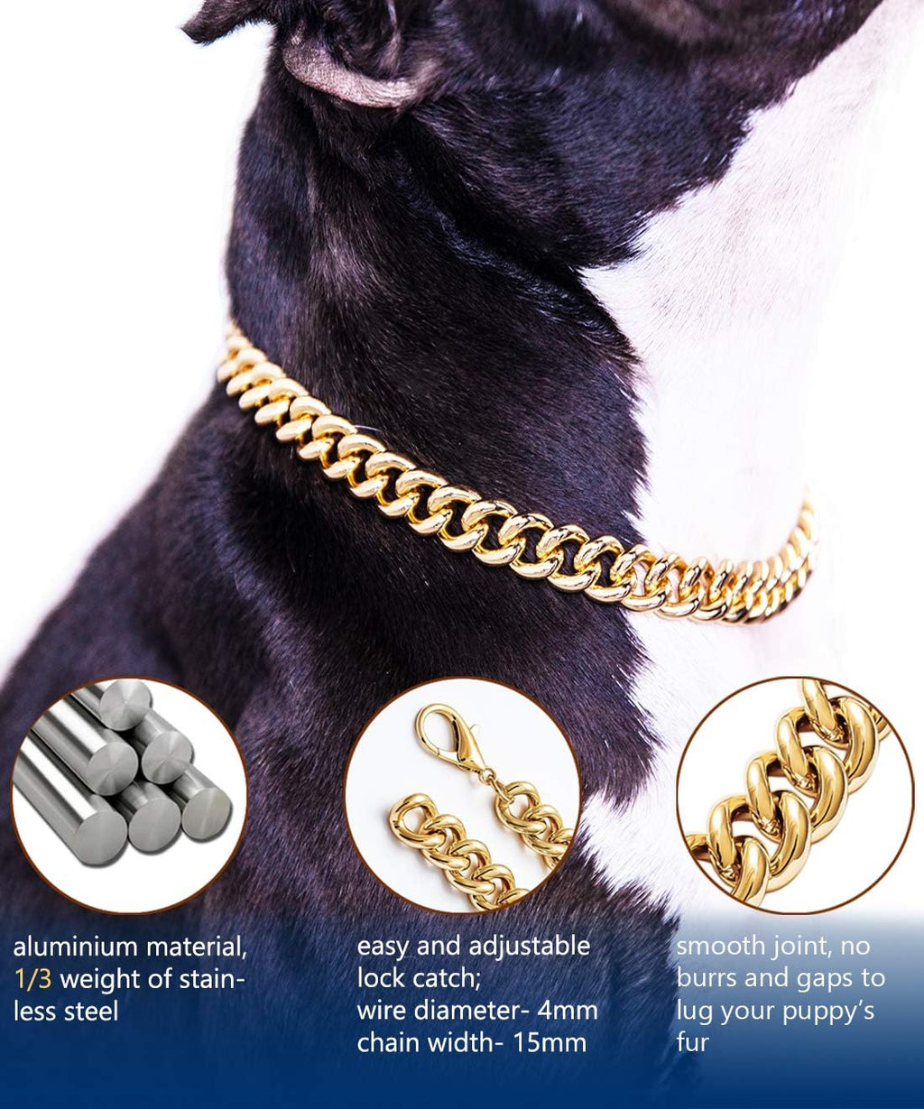 USA imported PP COLOR pet gold necklace luxury dog jewelry