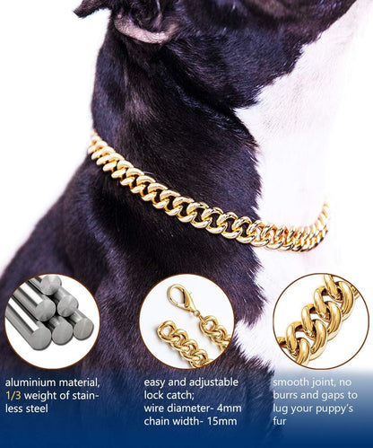 USA imported PP COLOR pet gold necklace luxury dog jewelry