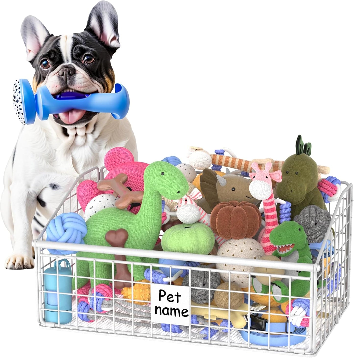 Kaiferty Indestructible Dog Toy basket, Medium Toy Box for Dogs,Pet Toy Bin Dog Metal Basket for Toys, Toy Storage Organizer, Toy Box for Living Room Area (Black) - Image 14
