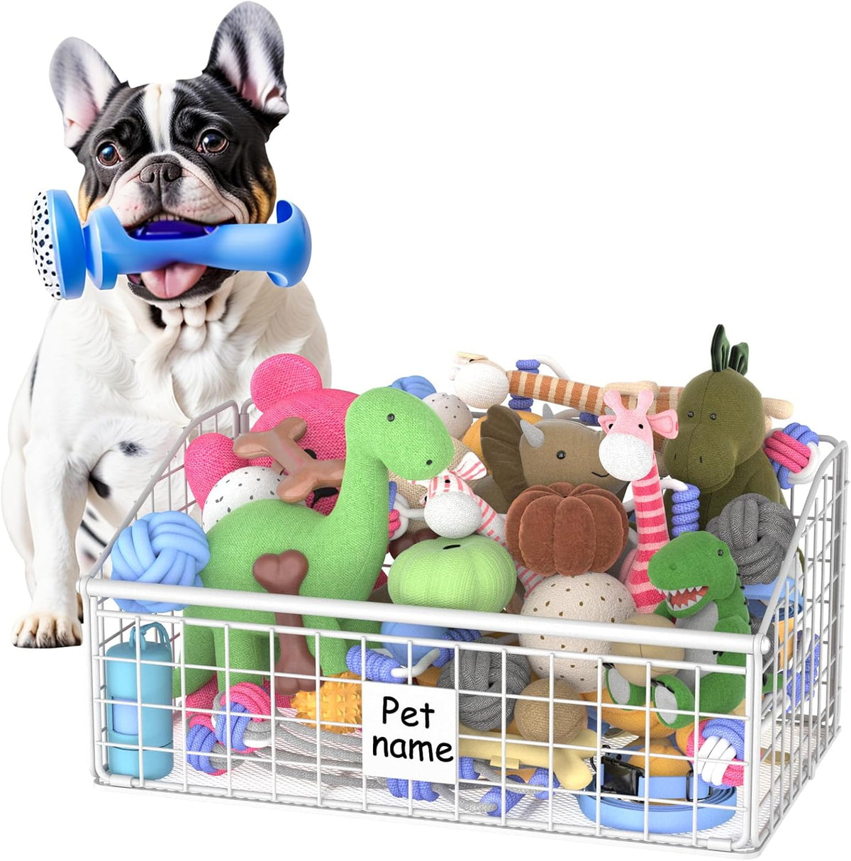 Kaiferty Indestructible Dog Toy basket, Medium Toy Box for Dogs,Pet Toy Bin Dog Metal Basket for Toys, Toy Storage Organizer, Toy Box for Living Room Area (Black) - Image 14