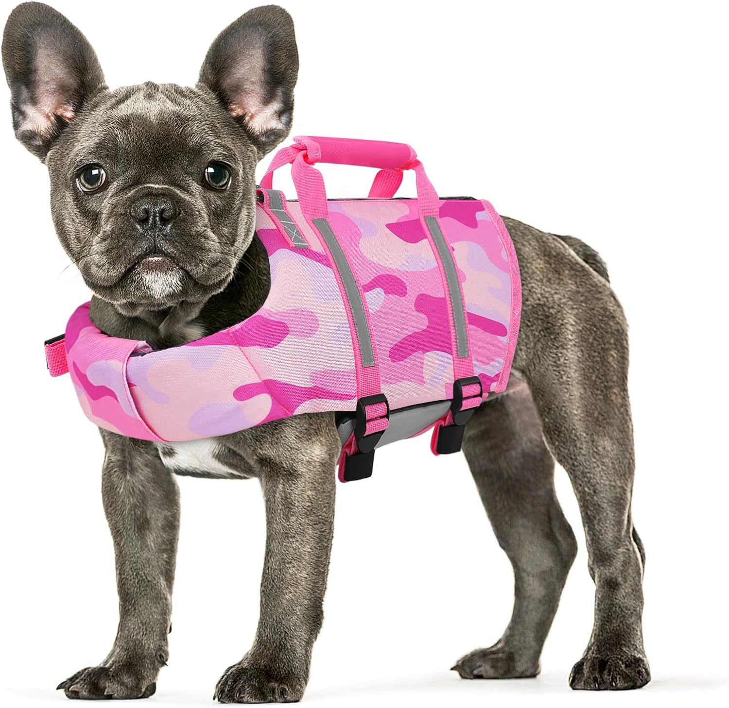 Queenmore Dog Life Jacket, Large Dog Life Vest, High Floating Dog Life Vest for Swimming, Adjustable Pet Lifesaver for Boating, Water Vest for Large Breed with Back Zip, Rescue Handle, Hook (Blue L) - Image 11