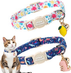 Unique style paws 2 Pack Valentine Kitten Collar Breakaway with Bell&Pendant, Adjustable Safety Colorful Love Heart Pink Bow Cat Cotton Collar for Girl Boy Cat and Small Pet - Image 14