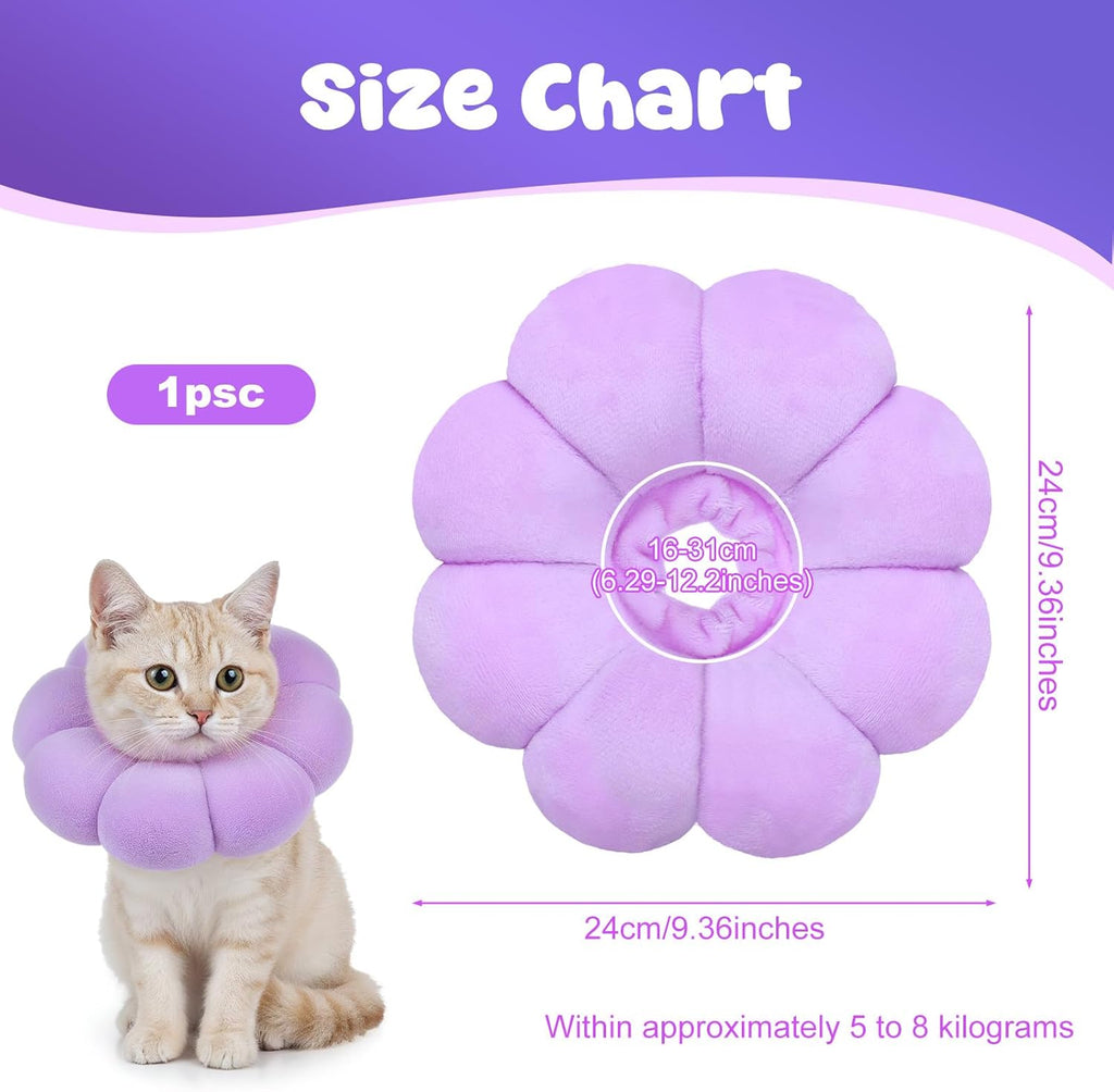 Soft waterproof Elizabethan collar for cats preventing scratching after surgery