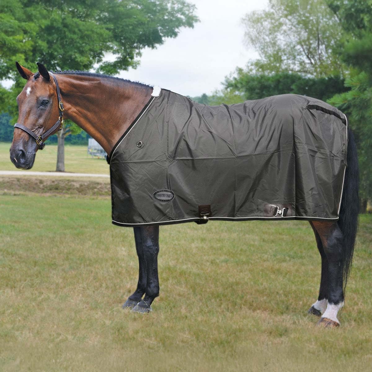 Country Pride horse stable sheet belly surcingle and leg strap attachment detailing