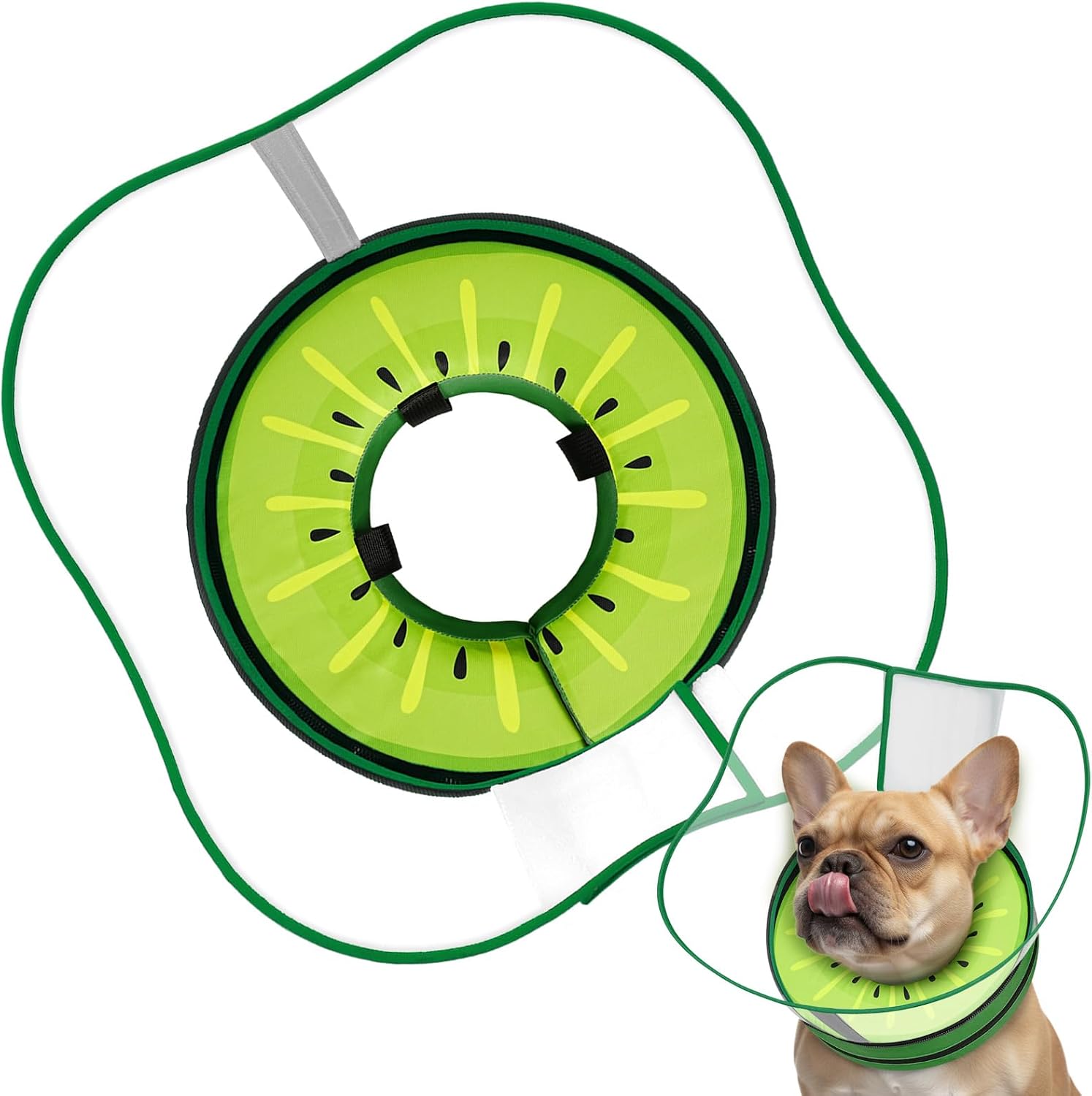 Sponge Dog Cone Collar, Dog Donut Collar After Surgery with Clear Shield, Adjustable Soft Cone for Dogs to Stop Licking-Comfy Cone for Large Medium Small Dogs (Watermelon,XL) - Image 10