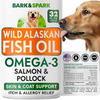 BARK&SPARK Omega 3 Fish Oil for Dogs - w/Wild Alaskan Salmon Oil for Dogs, Fish Oil Liquid Supplement for Pets, EPA+DHA Fatty Acids, Skin&Coat Support - Itch&Allergy Relief, Joint, Immune&Heart Health - Image 13