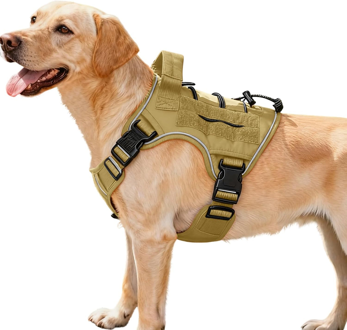 Heavy-Duty Tactical Dog Harness for Large Dogs, No Pull Adjustable Reflective Pet Vest with Molle System, K9 Military-Grade Control for Service Training, Outdoor & 10+ Breeds, Pink Camo, Medium - Image 14