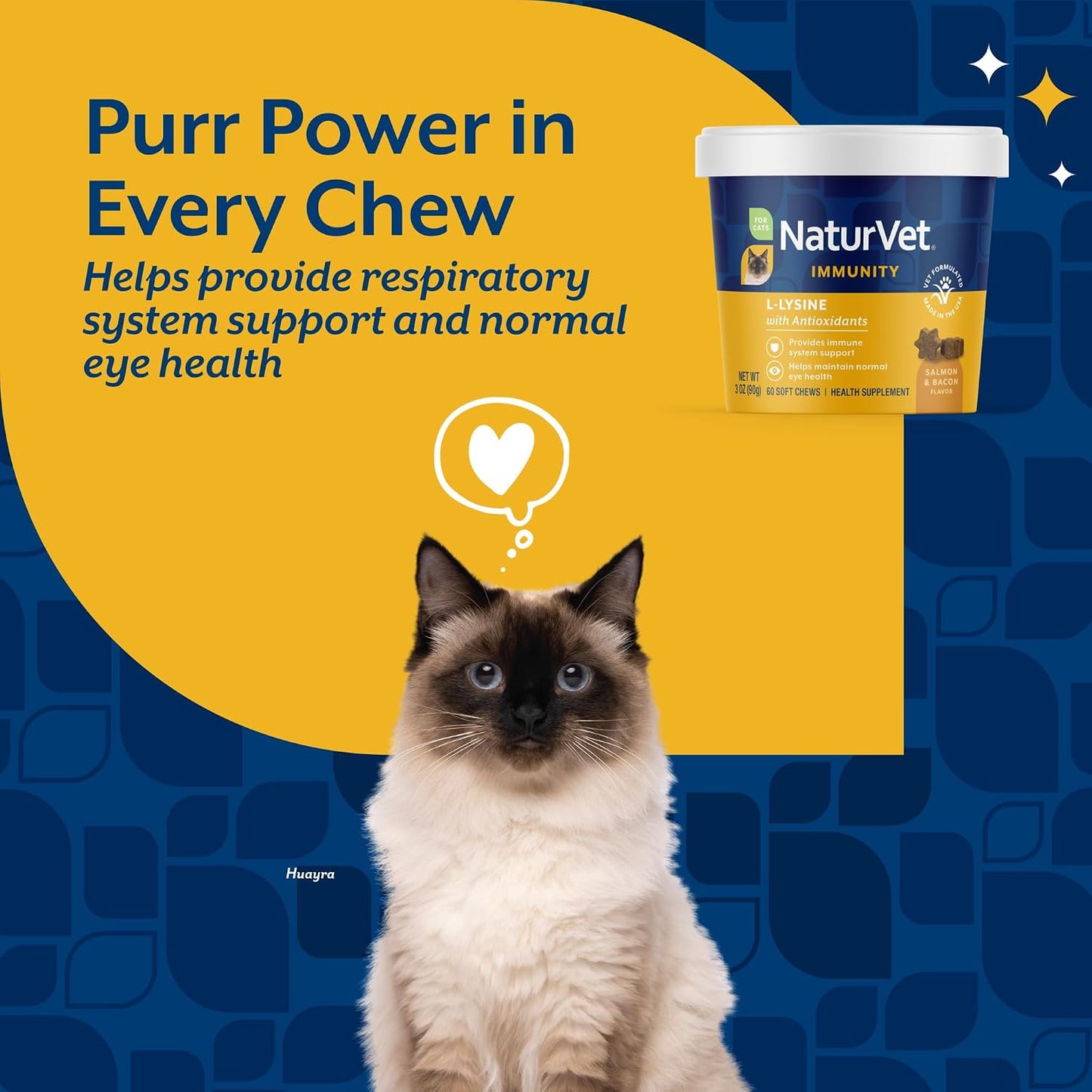 NaturVet L-Lysine Immune Support Plus Antioxidants Cat Supplement - Helps Support Eye Health, Immune System for Cats - Includes Amino Acids - 60 Ct. Soft Chews, 30-Day Supply - Image 3