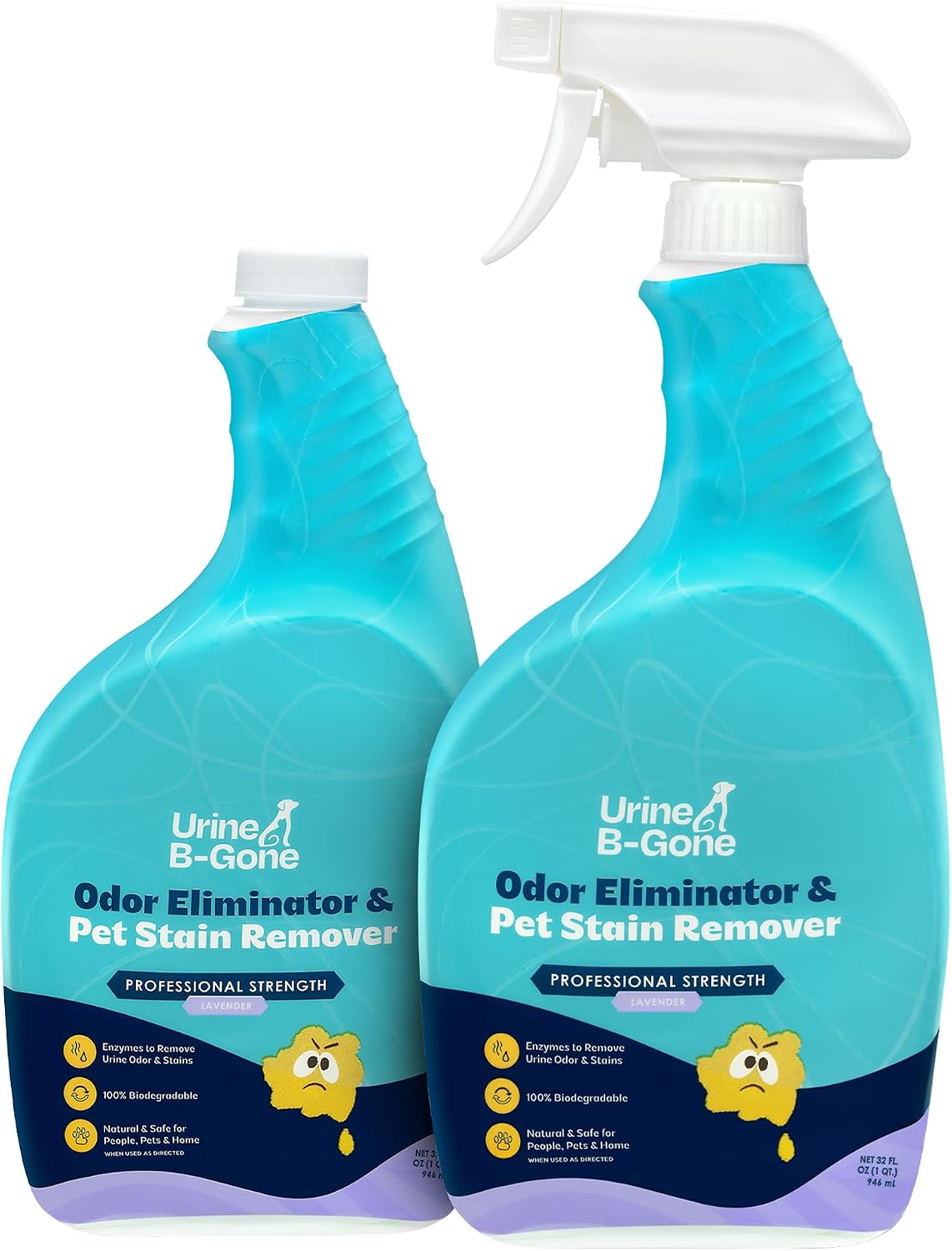 Urine B-Gone, Professional Enzyme Odor Eliminator & Pet Stain Remover, Human, Cat & Dog Urine Cleaner, Effective on Laundry, Carpets & More, Lavender Scent, 1 Gallon - Image 14