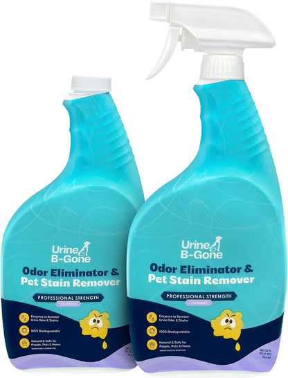 Urine B-Gone, Professional Enzyme Odor Eliminator & Pet Stain Remover, Human, Cat & Dog Urine Cleaner, Effective on Laundry, Carpets & More, Lavender Scent, 1 Gallon - Image 14