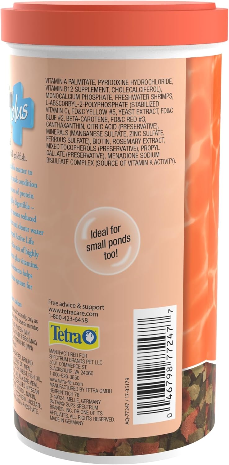 TetraFin Plus ProCare formula fish food for immune support