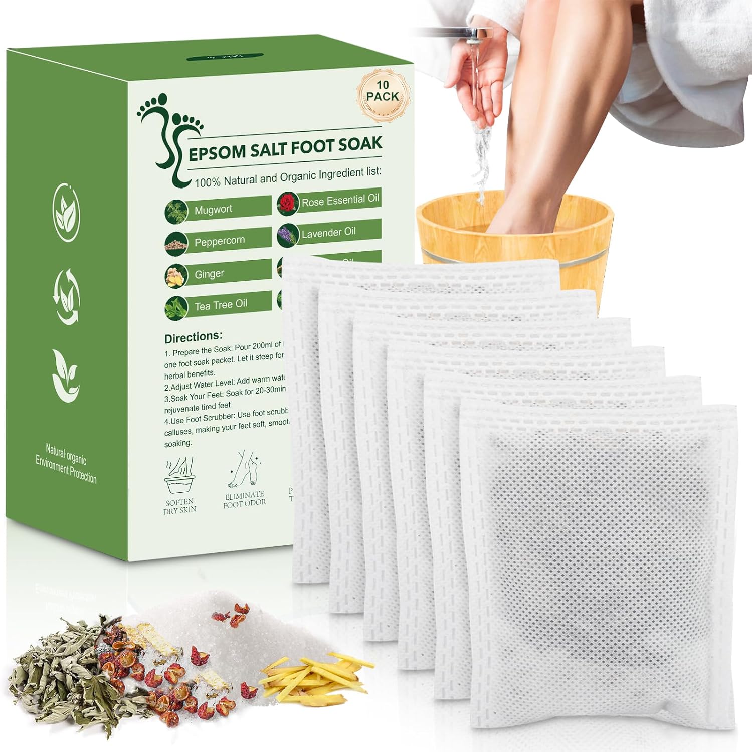 Mr. A Epsom Salt Foot Soak 10 pack front view