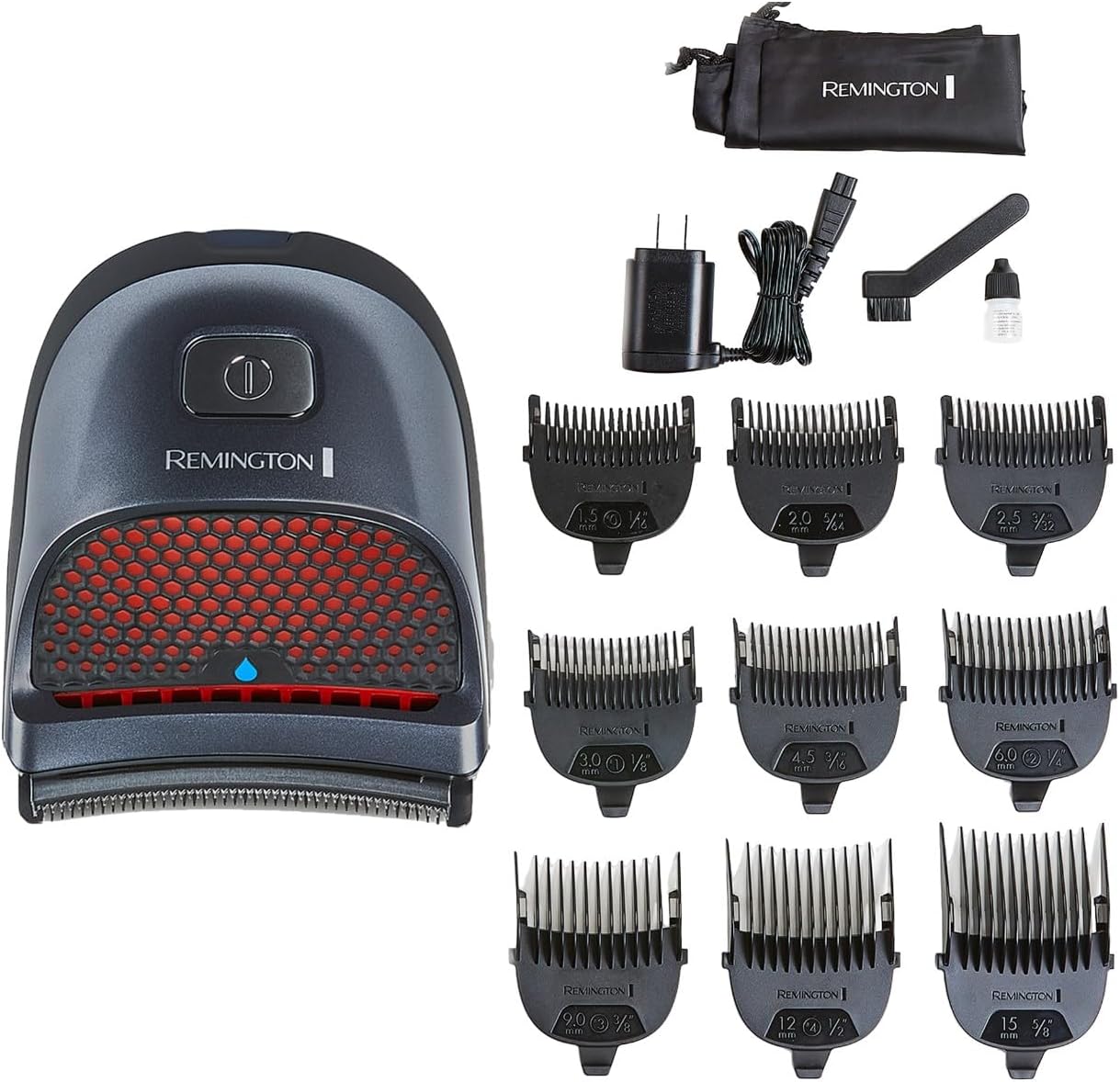 Remington Shortcut Pro Self Haircut Trimmer Kit front view showing the ergonomic palm grip design.