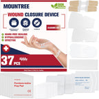 Safirst Mountree emergency wound closure kit front view showing 37 pieces