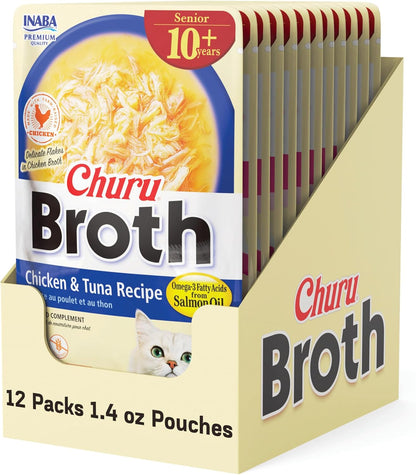 INABA Churu Broth for Cats, Side Dish Pouch, 1.4 Ounces per Pouch, 12 Pouches, Chicken & Seafood Variety - Image 11