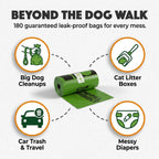 Close up of recycled plastic and biobased material texture on dog waste bags.
