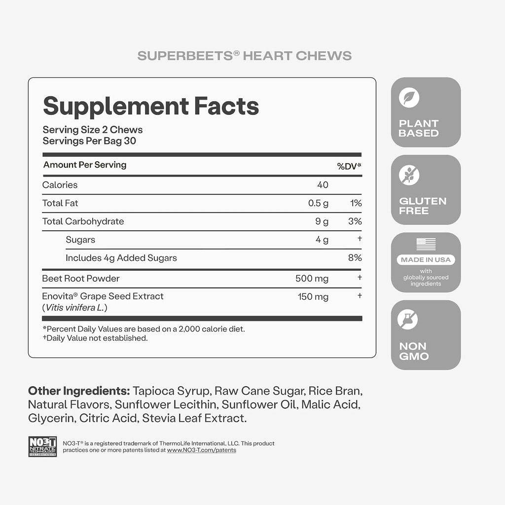 Humann SuperBeets Heart Chews, Pomegranate Berry Flavor, 60 Ct - Image 10