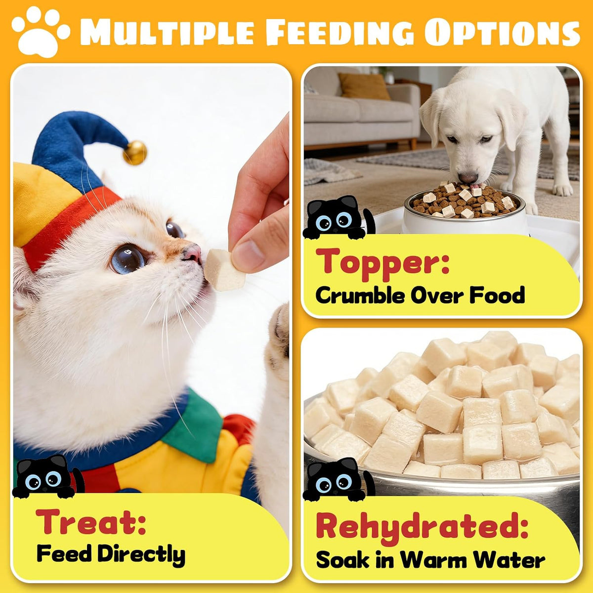 High protein raw chicken breast food topper for picky cats and dogs.