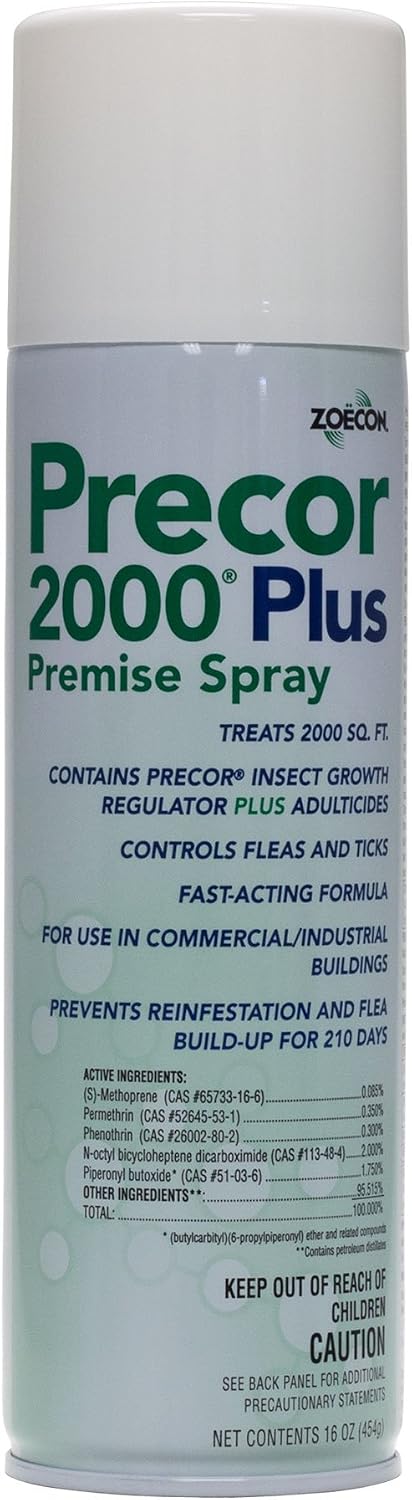 Zoecon Precor 2000 Plus Premise Spray 16 Ounce can front view for flea and tick control