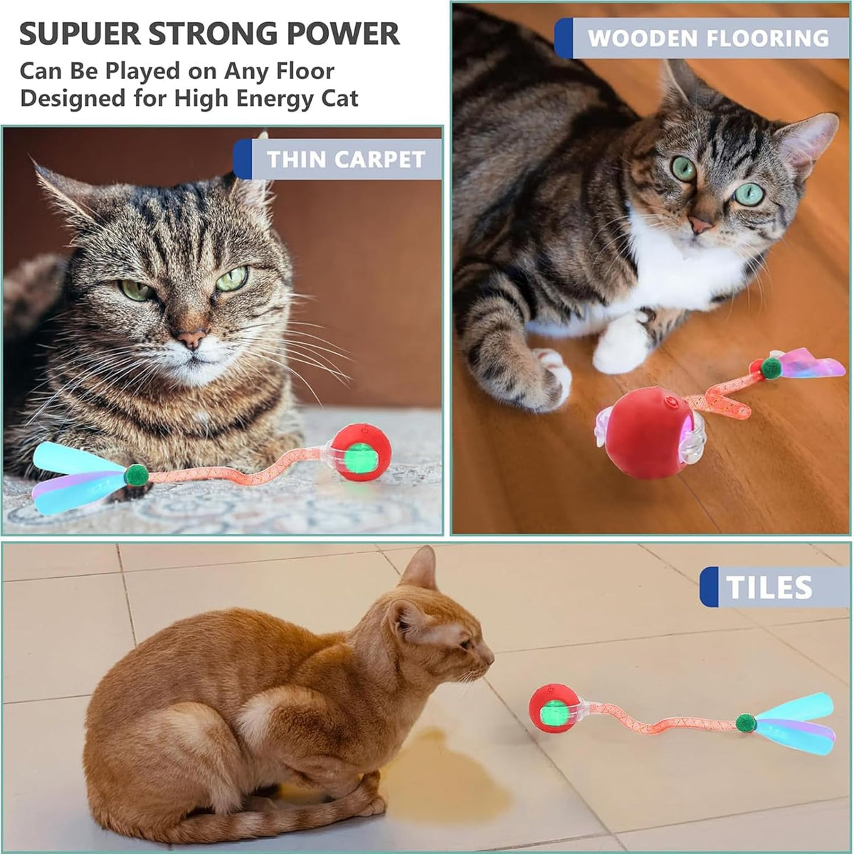 Package contents of Tchernt 2 pack cat toys